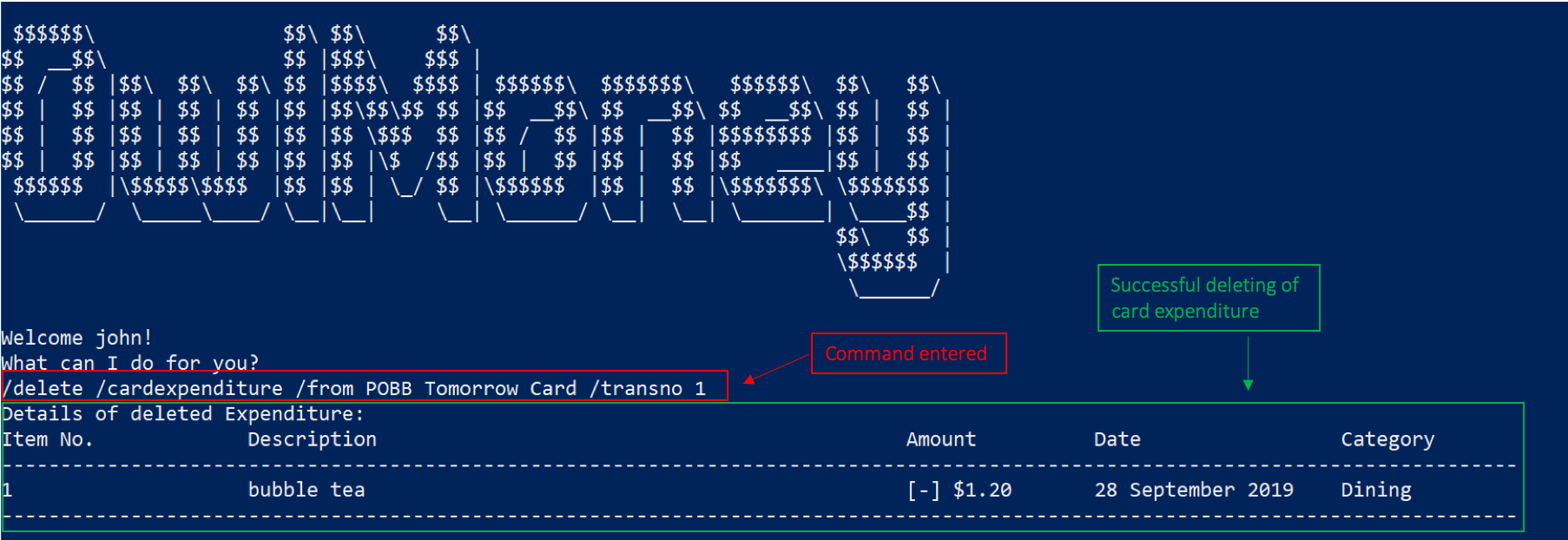 DeleteCardExpenditure
